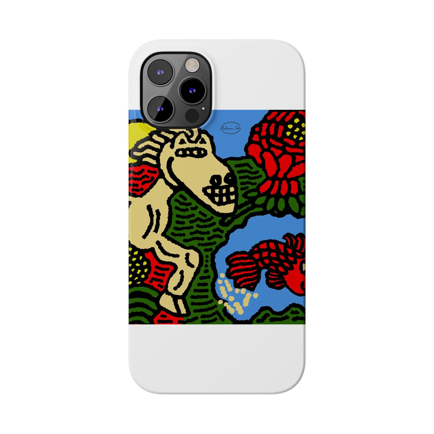 Galloping carefree through life Slim Phone Case