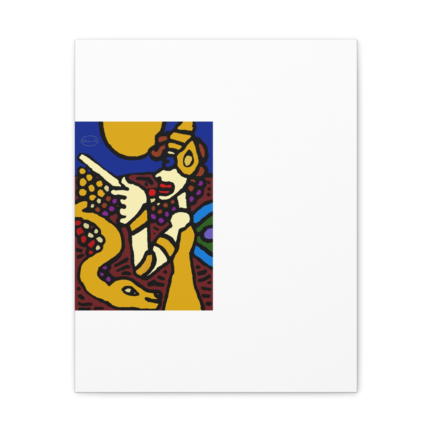 The golden snake being blessed by the fairy Canvas (Large)