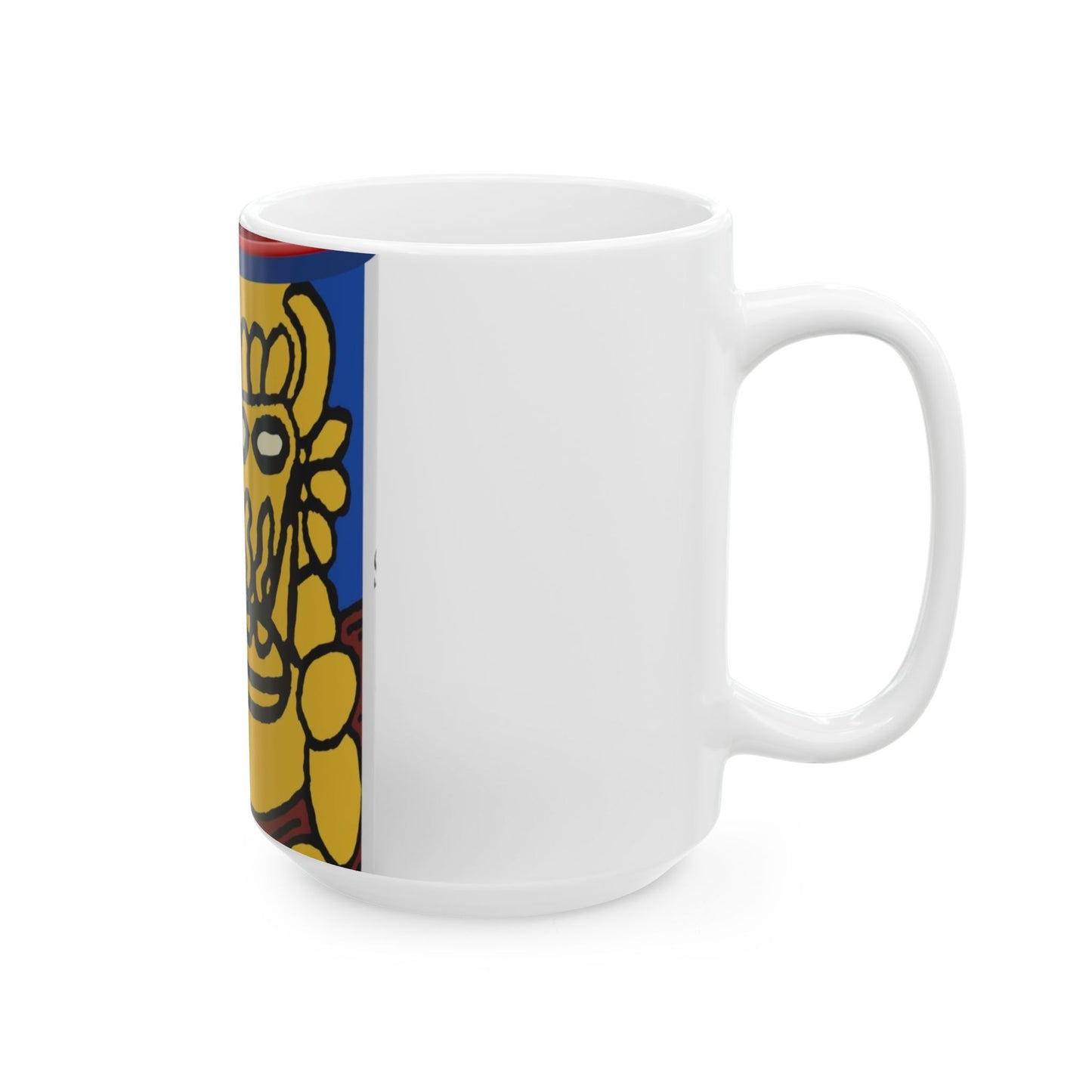 The warrior hailing the mighty golden dragon Ceramic Mug