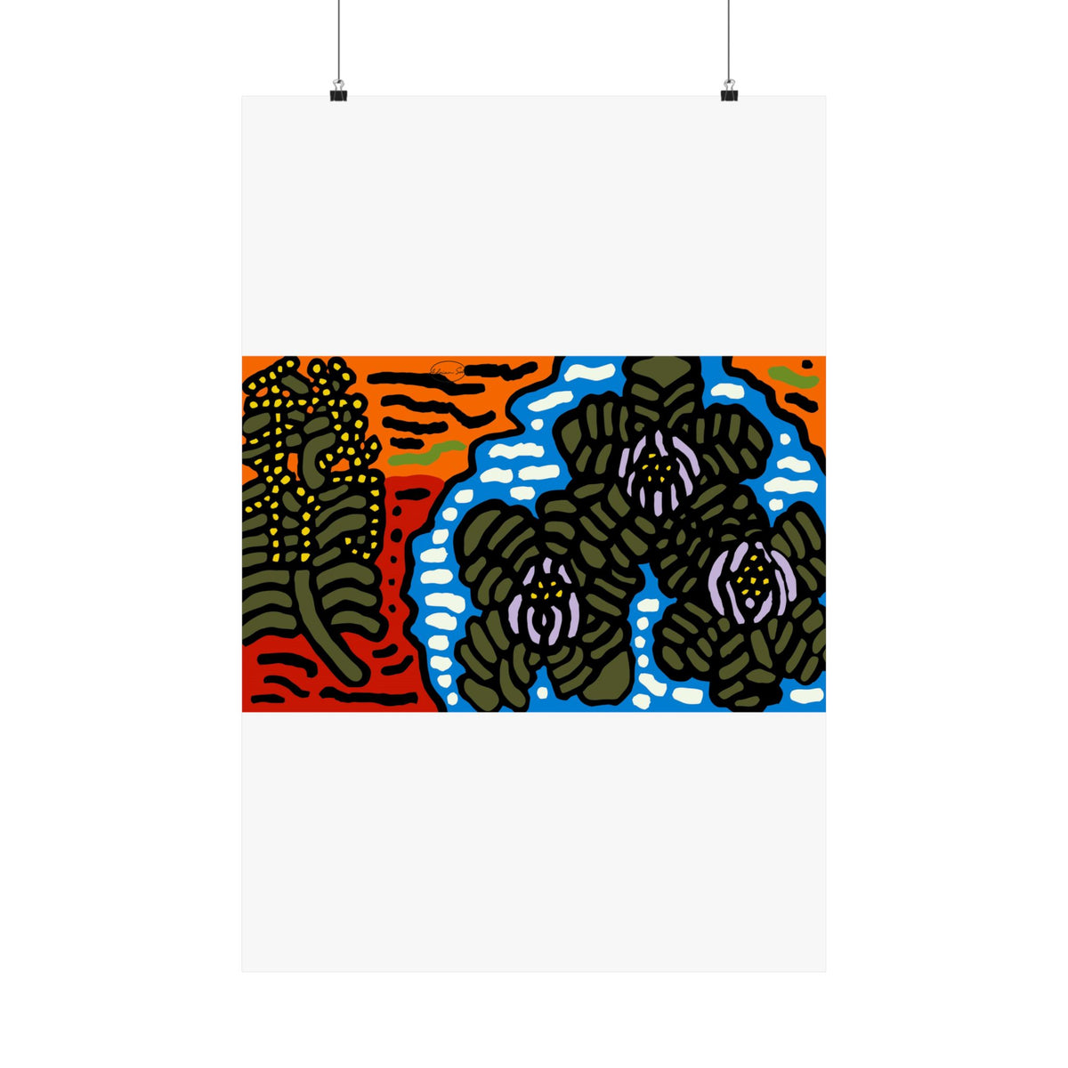 The Sri Lankan water lilies meets the Australian wattle Matte Poster Vertical (Large)