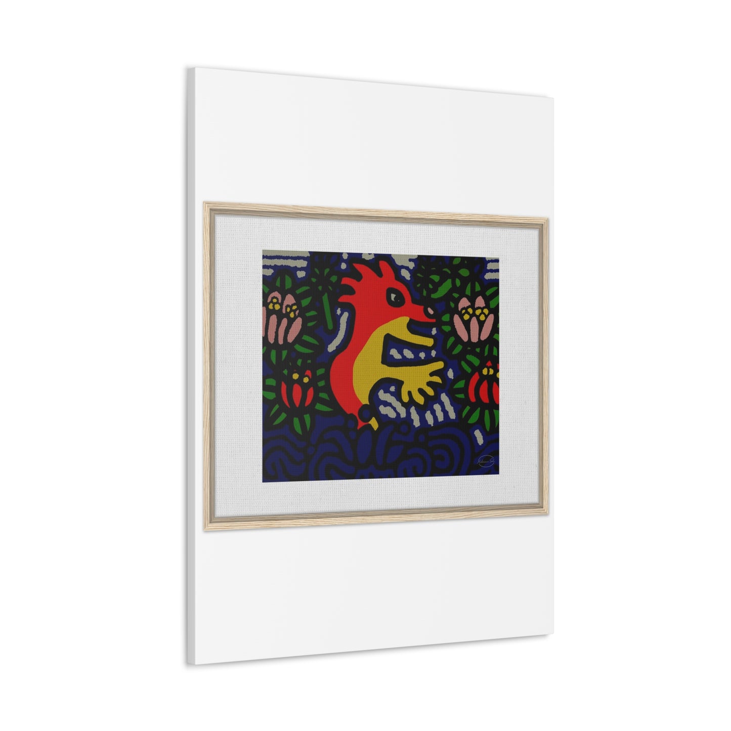 Breaking through the surface of a lotus pond Canvas (Large)