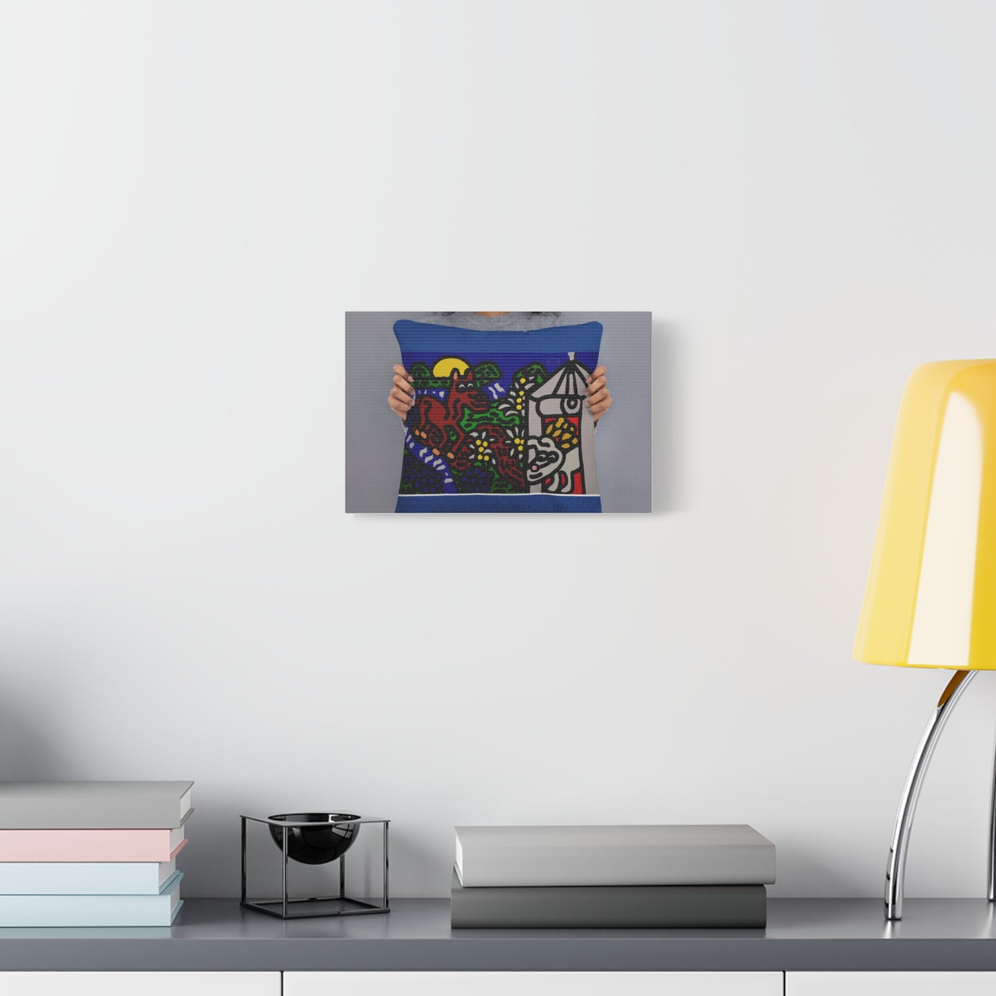 Bunny welcoming a friendly horse on his journey Canvas (Small)