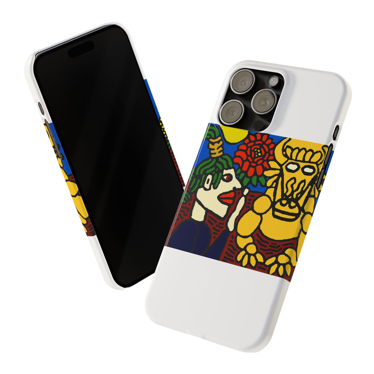 The warrior hailing the mighty golden dragon Slim Phone Case