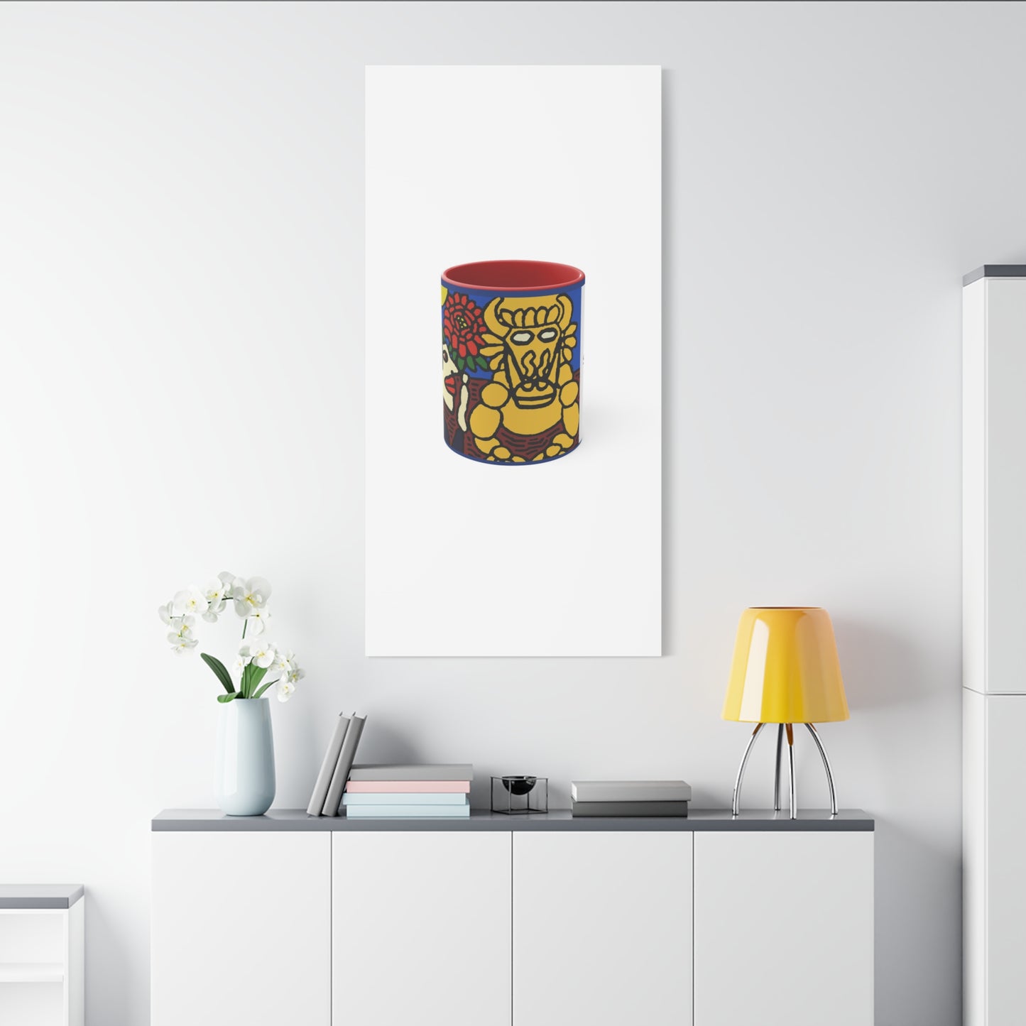 The warrior hailing the mighty golden dragon Canvas (Large)