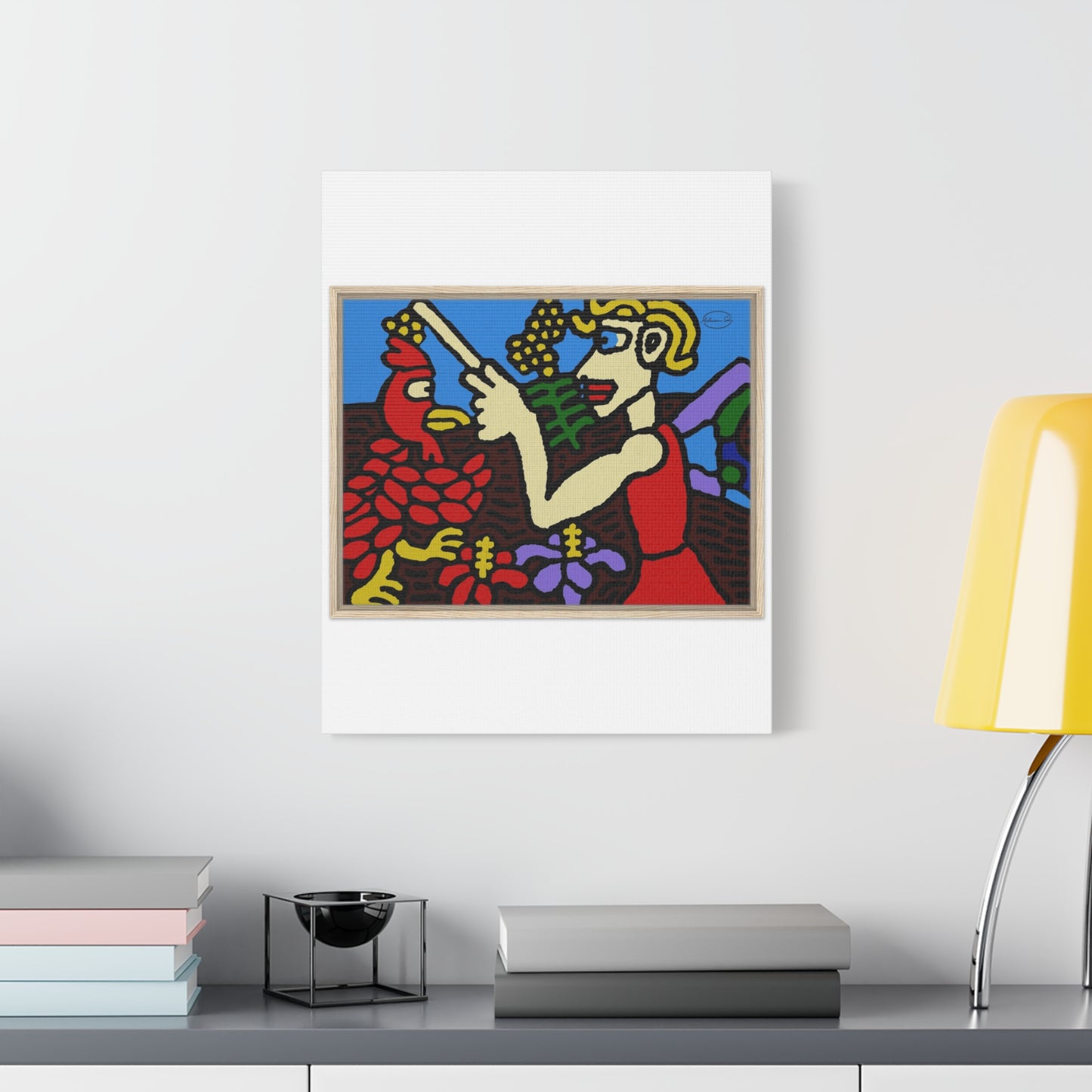 The hen gaining a blessing from a fairy Canvas (Large)