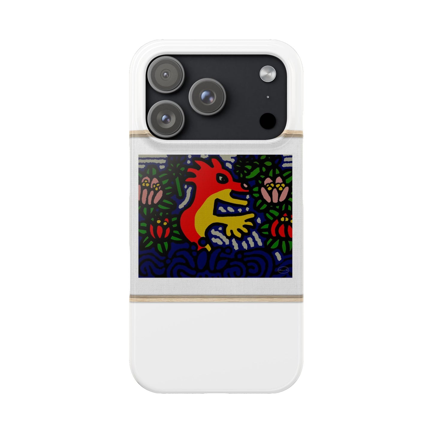 Breaking through the surface of a lotus pond Slim Phone Case