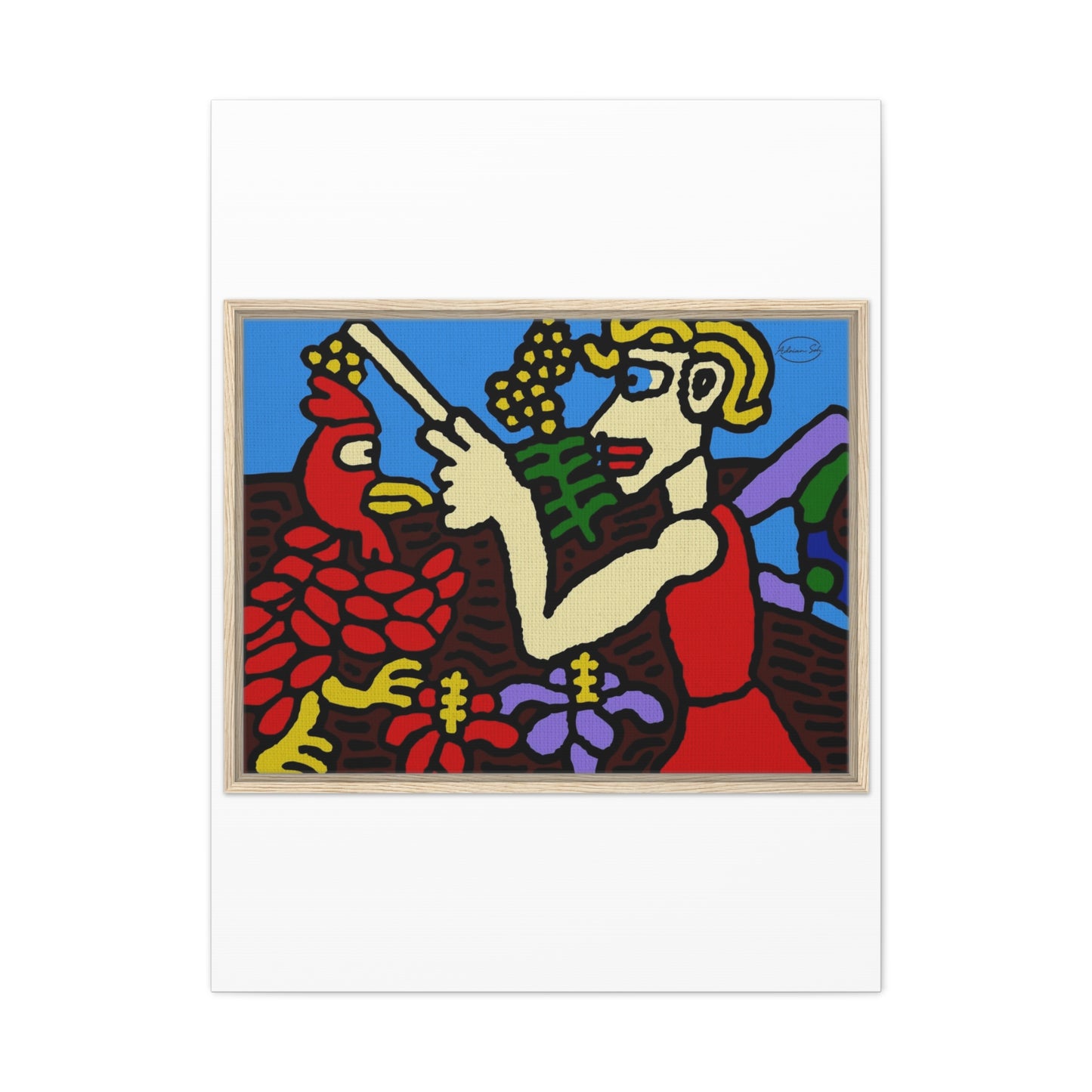 The hen gaining a blessing from a fairy Canvas (Large)