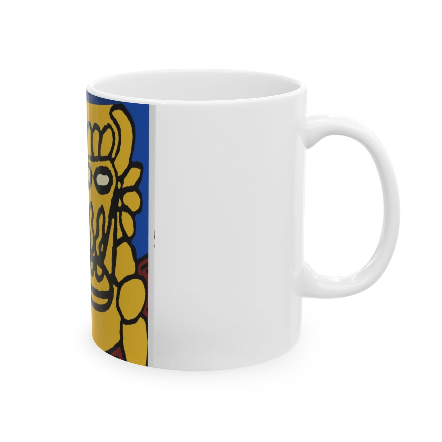 The warrior hailing the mighty golden dragon Ceramic Mug