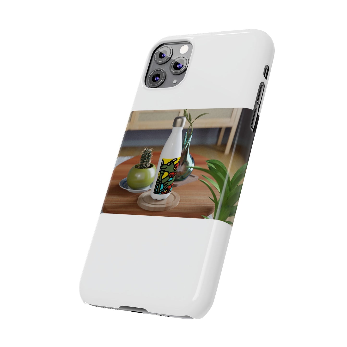 Two dragons enjoying a feast together Slim Phone Case