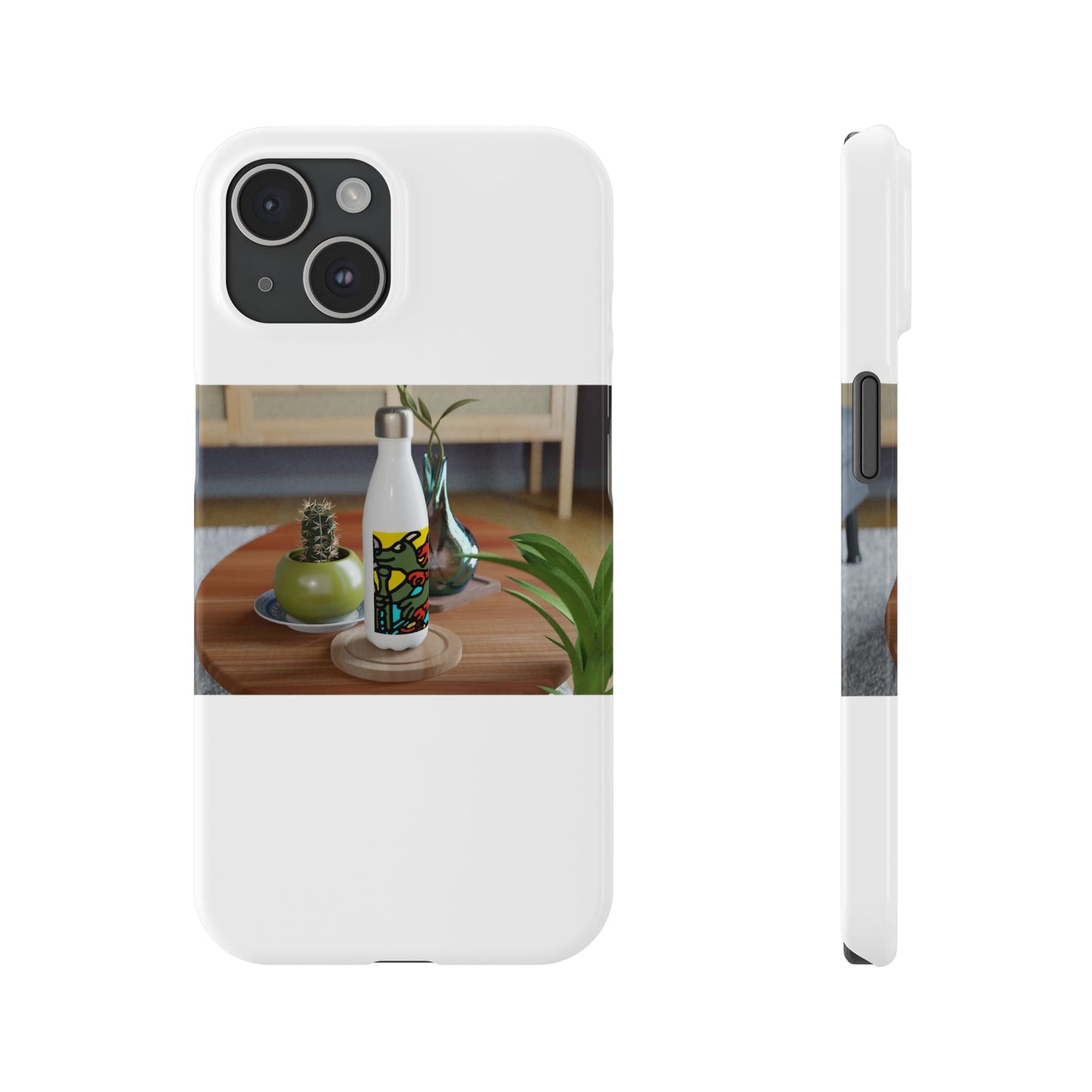 Two dragons enjoying a feast together Slim Phone Case