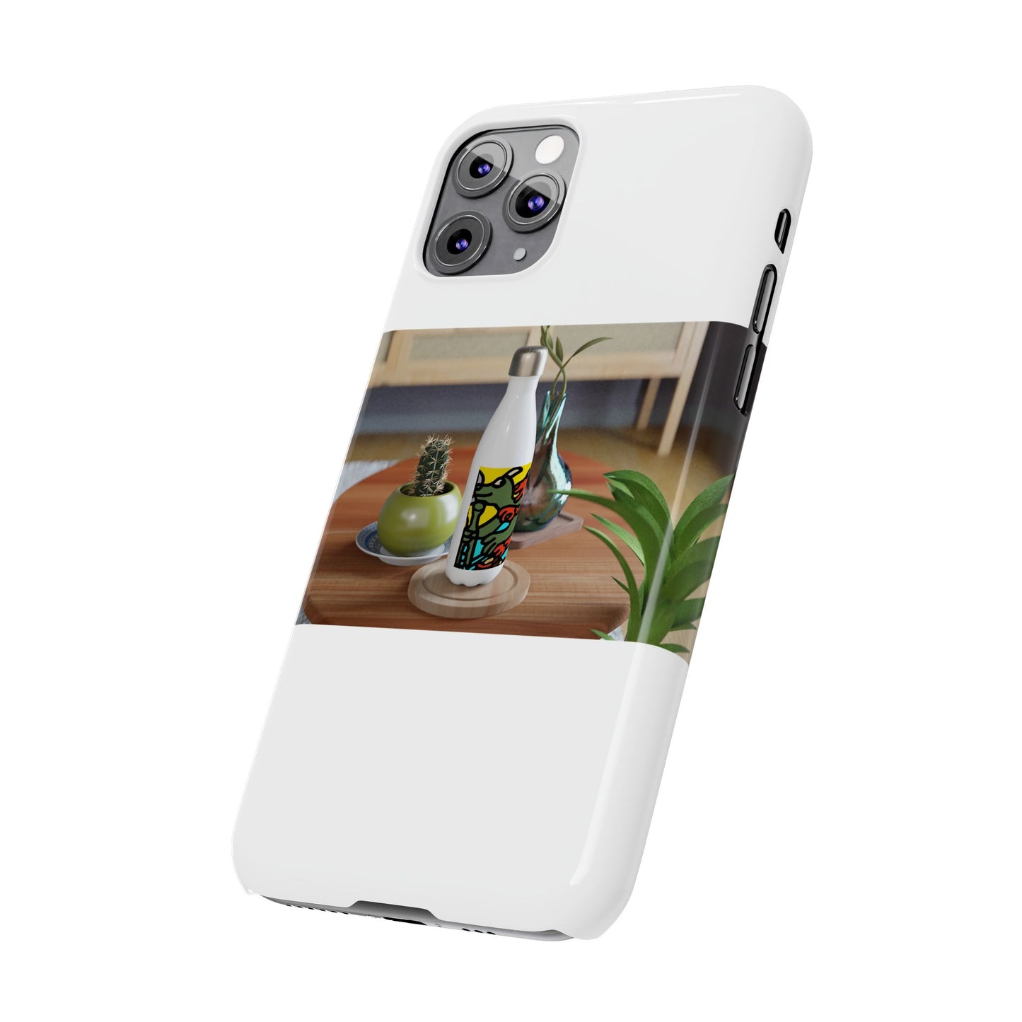 Two dragons enjoying a feast together Slim Phone Case