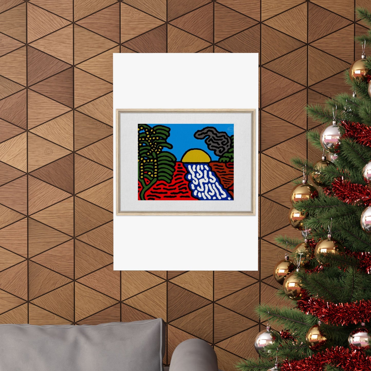 The river that joins the Australian wattle and Lebanese cedar tree in friendship Matte Poster Vertical (Large)