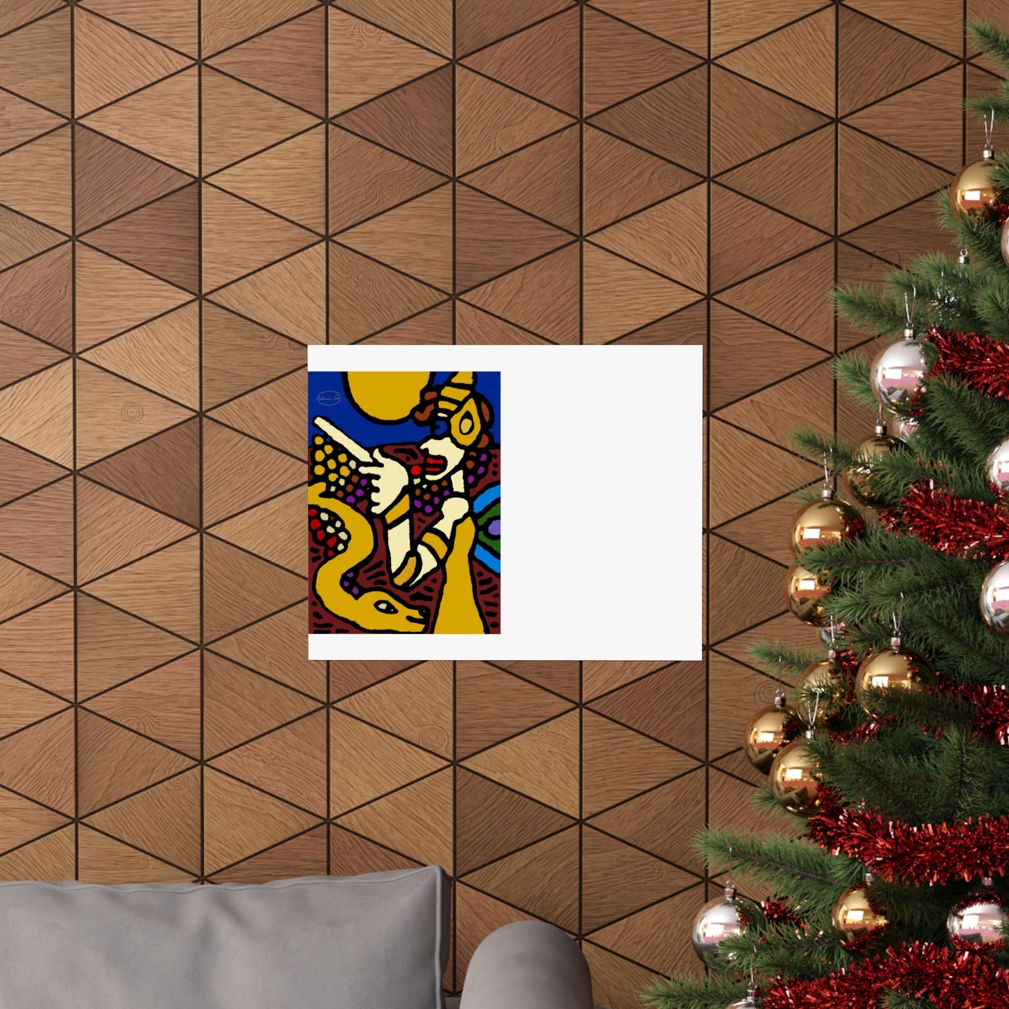 The golden snake being blessed by the fairy Matte Poster Horizontal (Small)