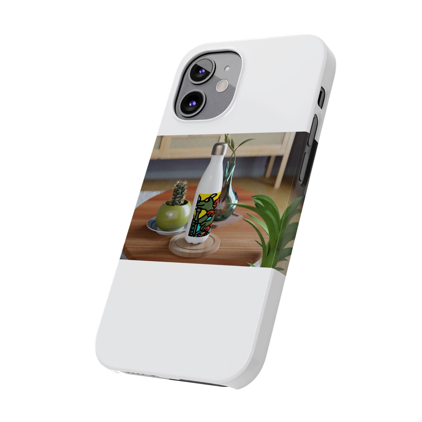 Two dragons enjoying a feast together Slim Phone Case