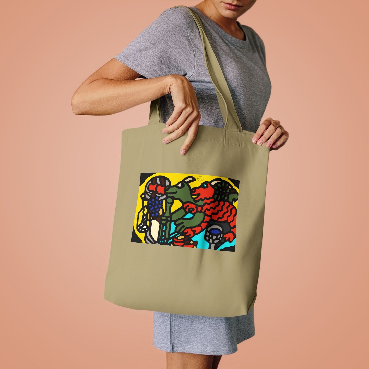Two dragons enjoying a feast together Classic Tote Bag