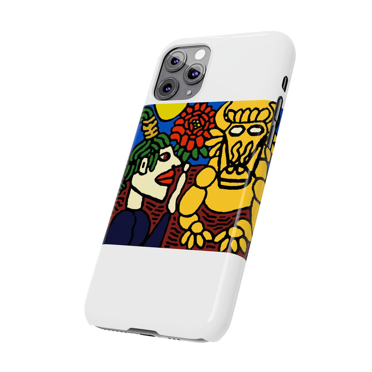The warrior hailing the mighty golden dragon Slim Phone Case