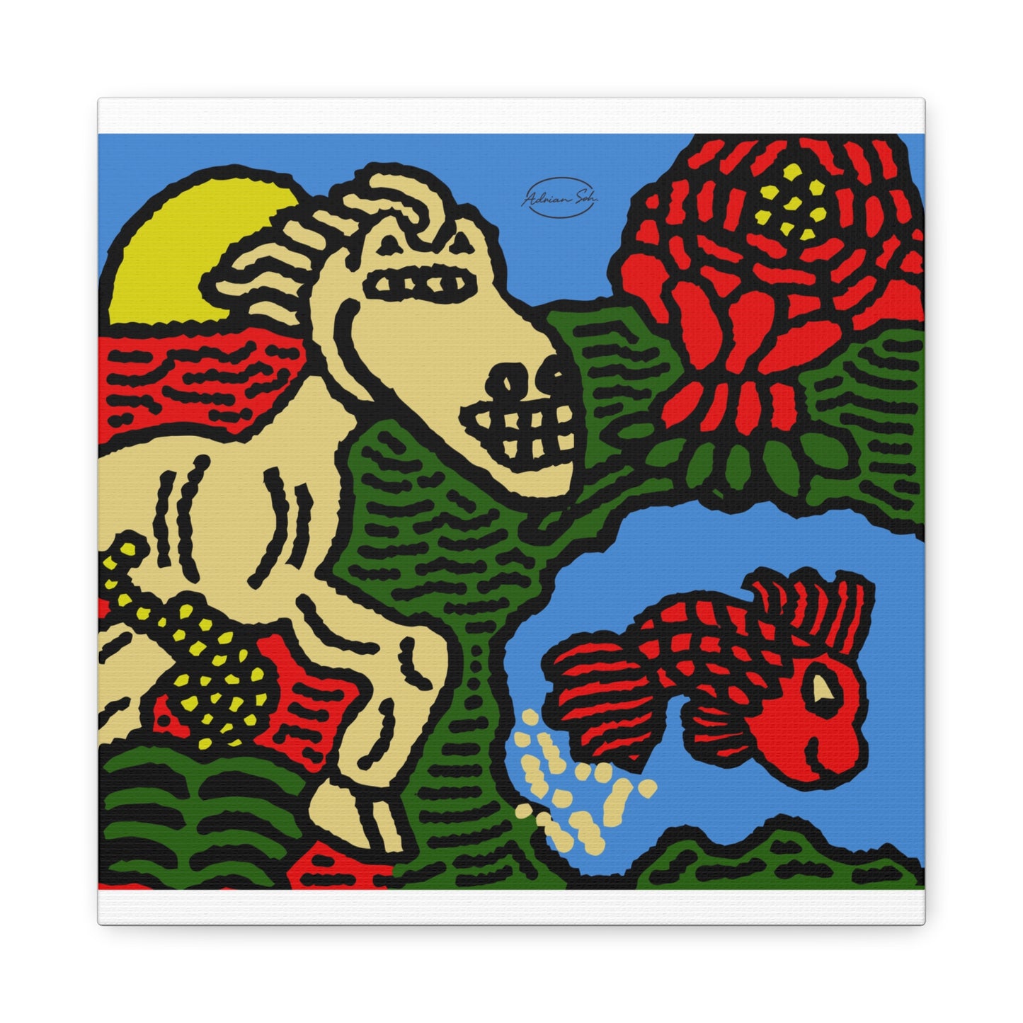 Galloping carefree through life Canvas (Small)