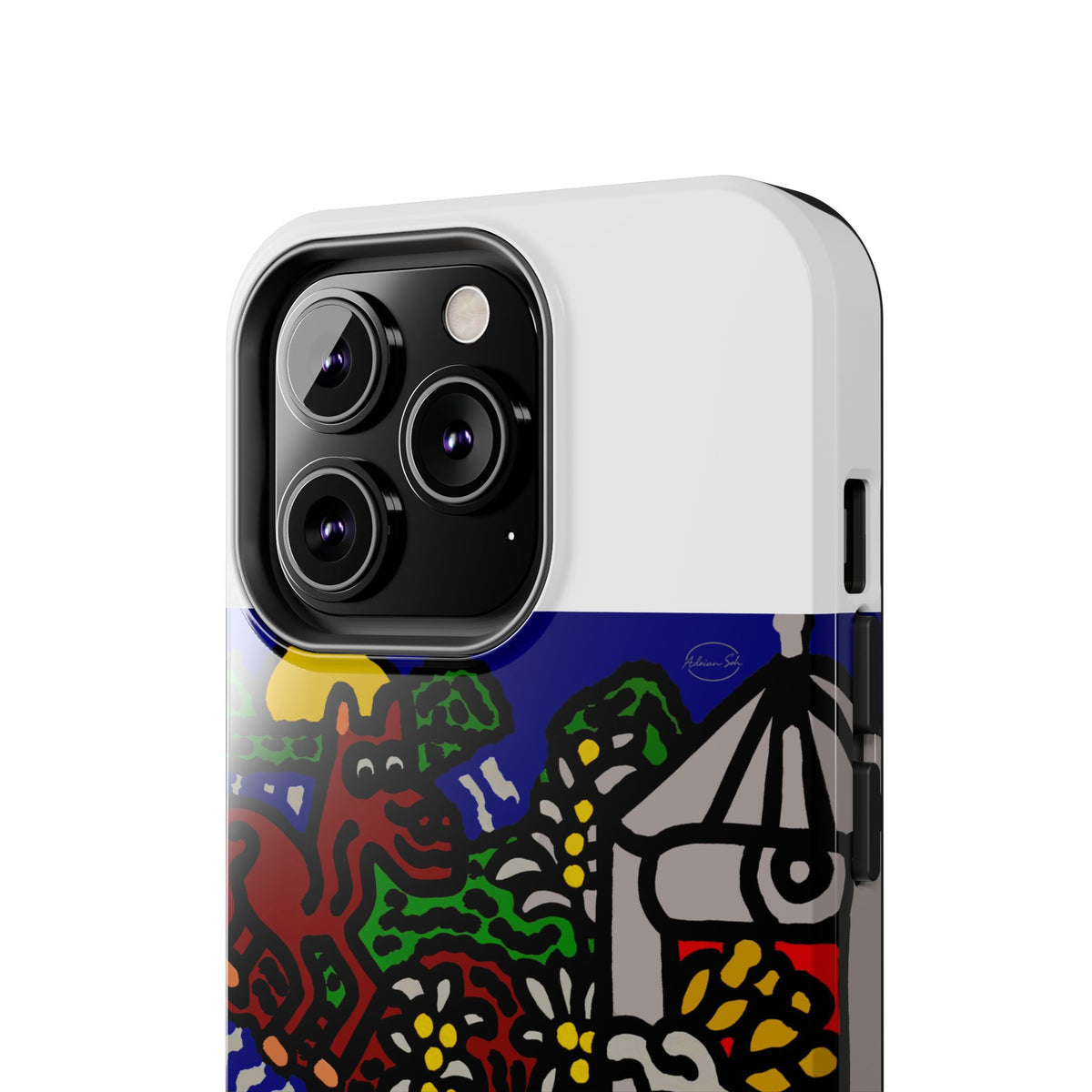 Bunny welcoming a friendly horse on his journey Tough Phone Case