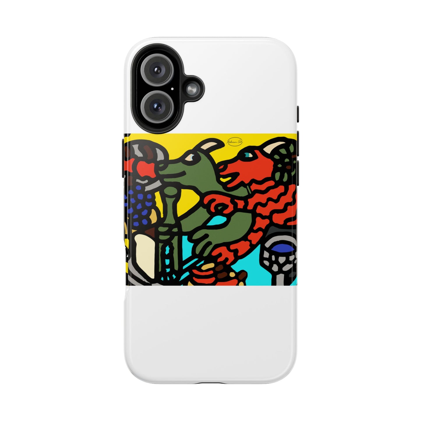 Two dragons enjoying a feast together Tough Phone Case