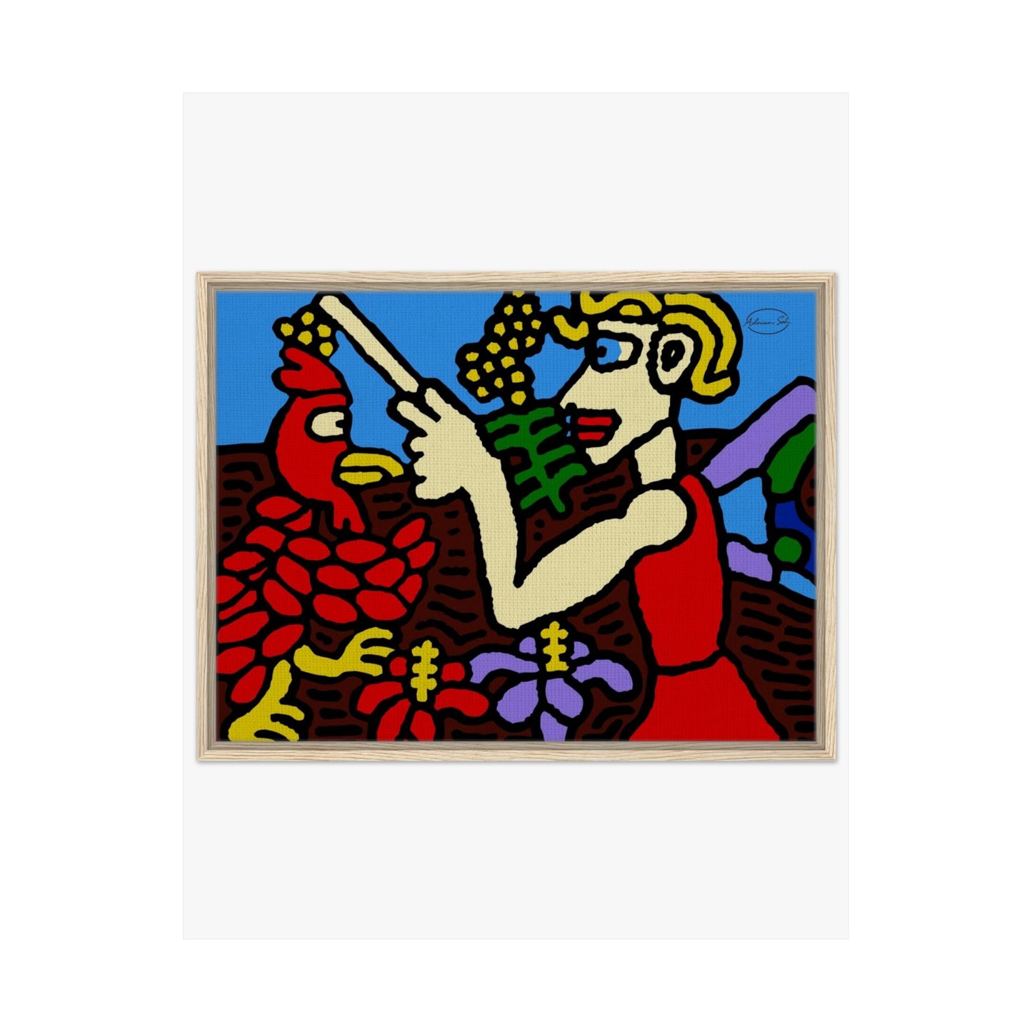 The hen gaining a blessing from a fairy Matte Poster Vertical (Small)