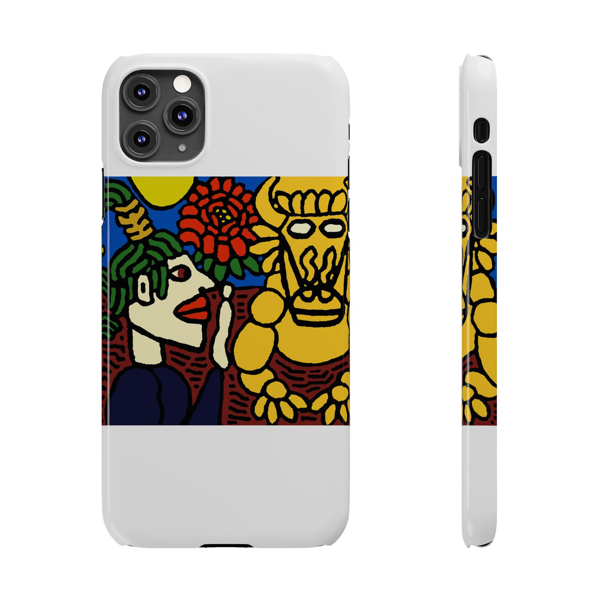 The warrior hailing the mighty golden dragon Slim Phone Case