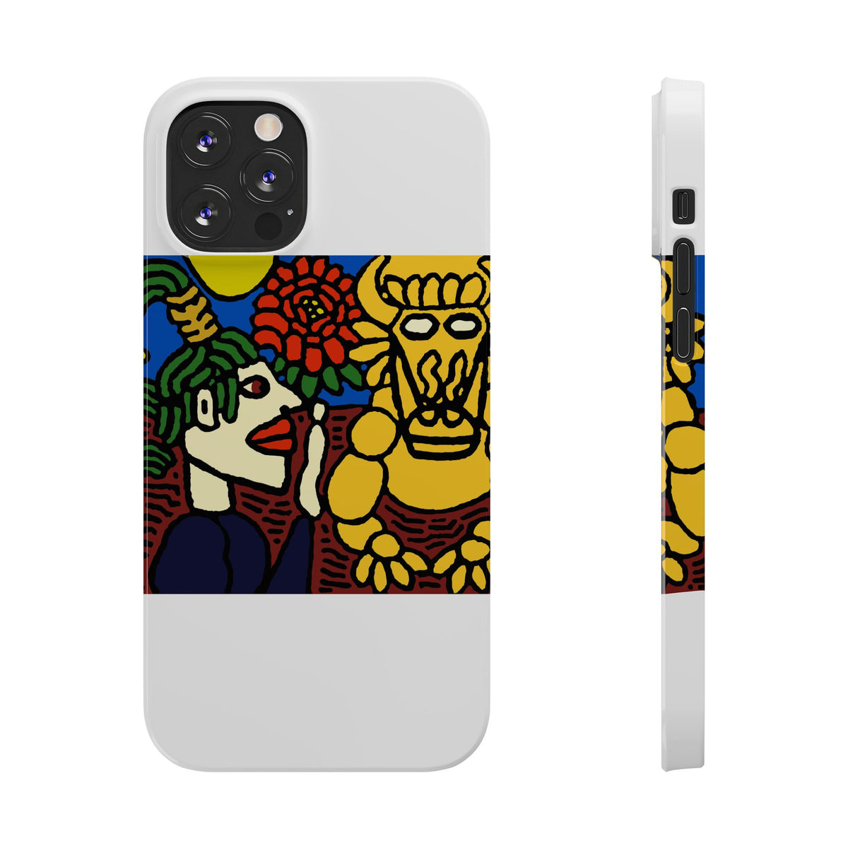 The warrior hailing the mighty golden dragon Slim Phone Case
