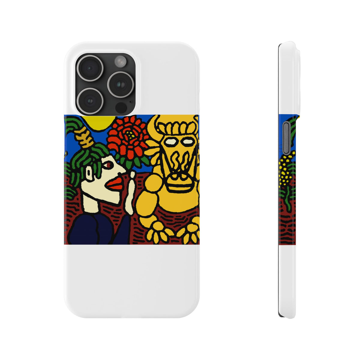 The warrior hailing the mighty golden dragon Slim Phone Case