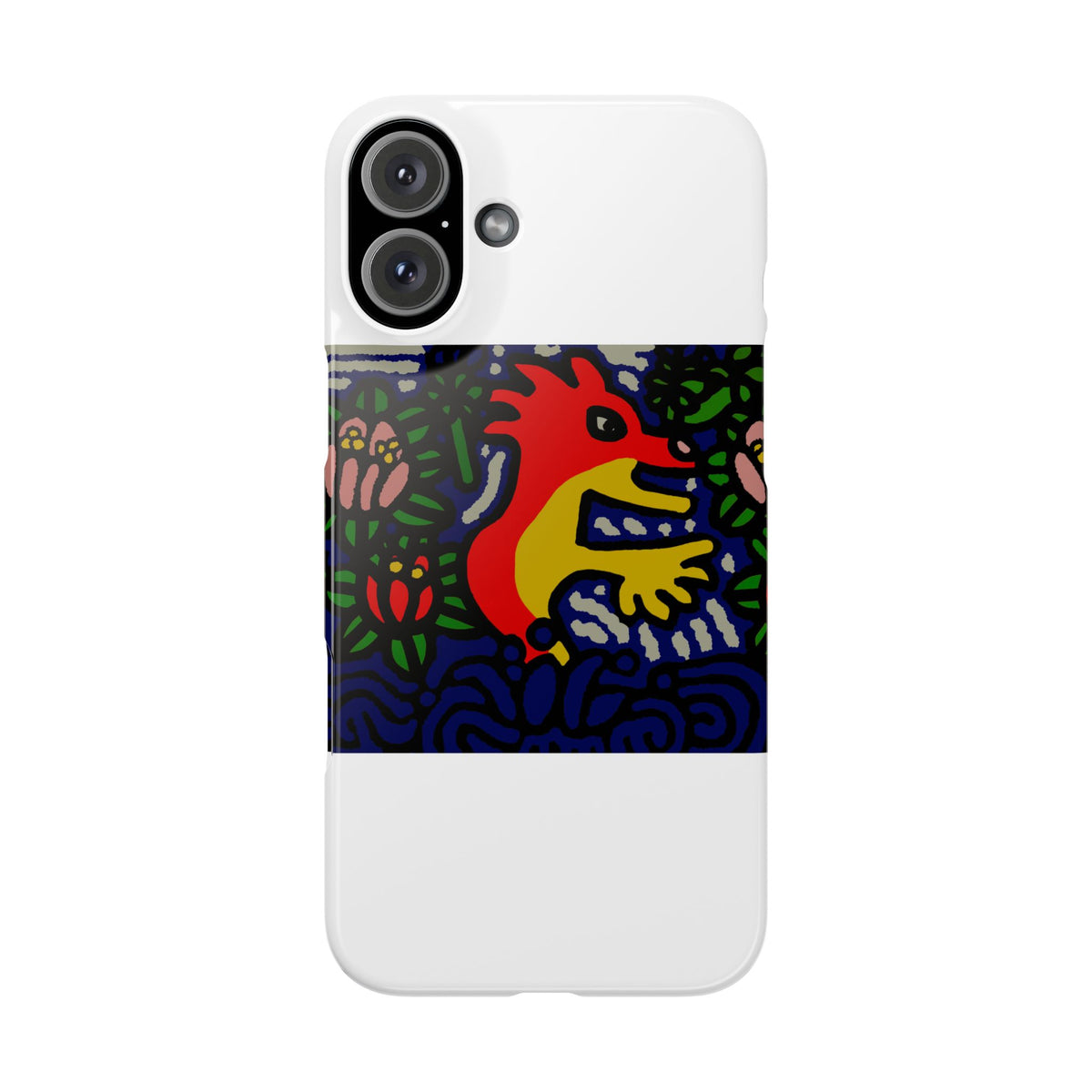 Breaking through the surface of a lotus pond Slim Phone Case