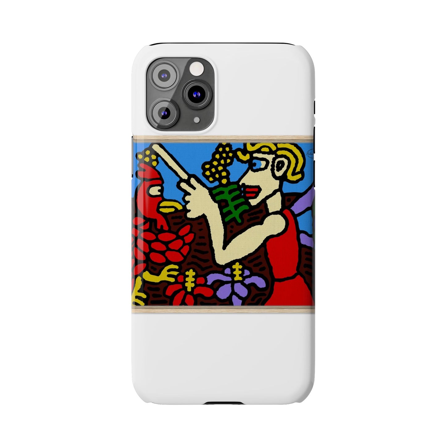 The hen gaining a blessing from a fairy Slim Phone Case