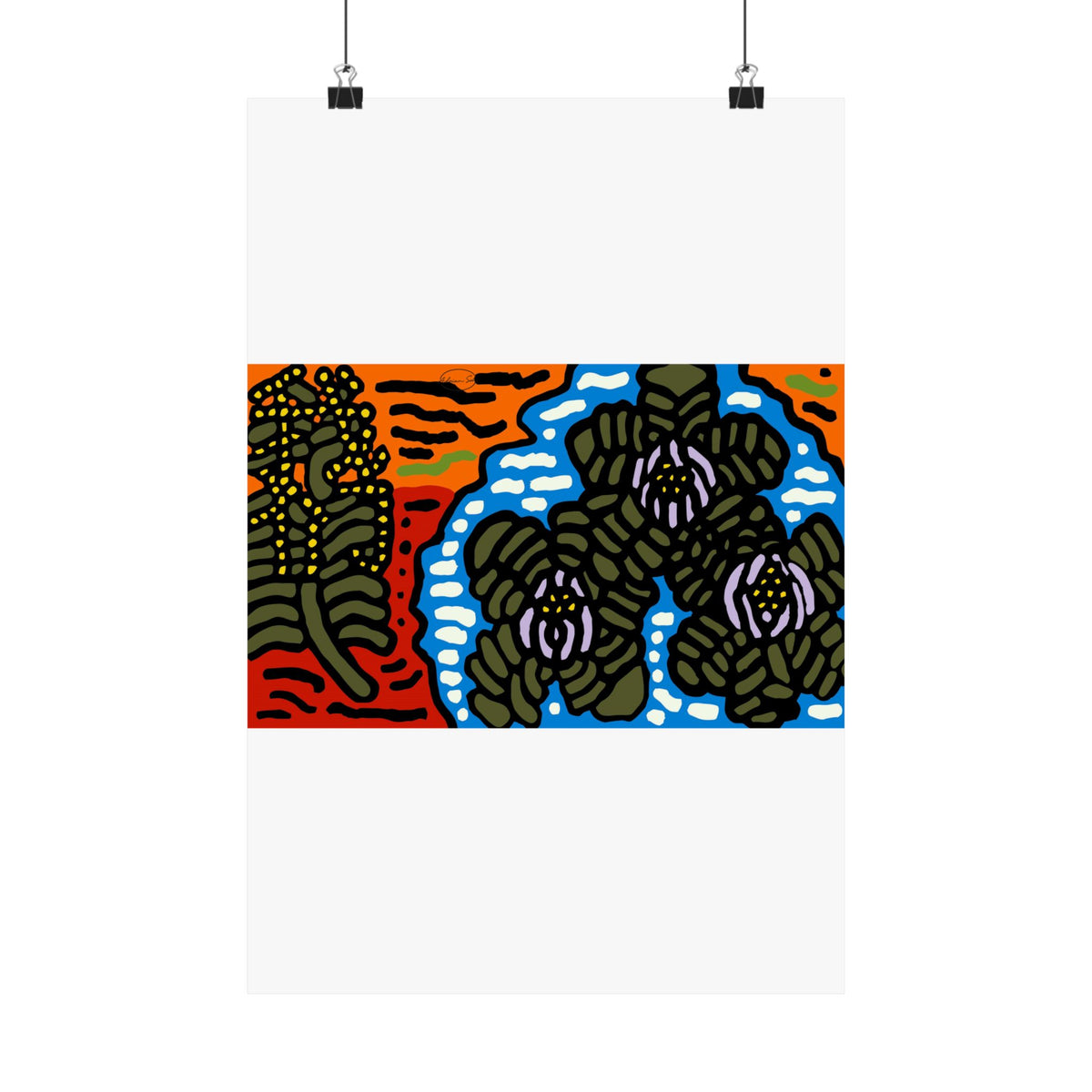 The Sri Lankan water lilies meets the Australian wattle Matte Poster Vertical (Large)
