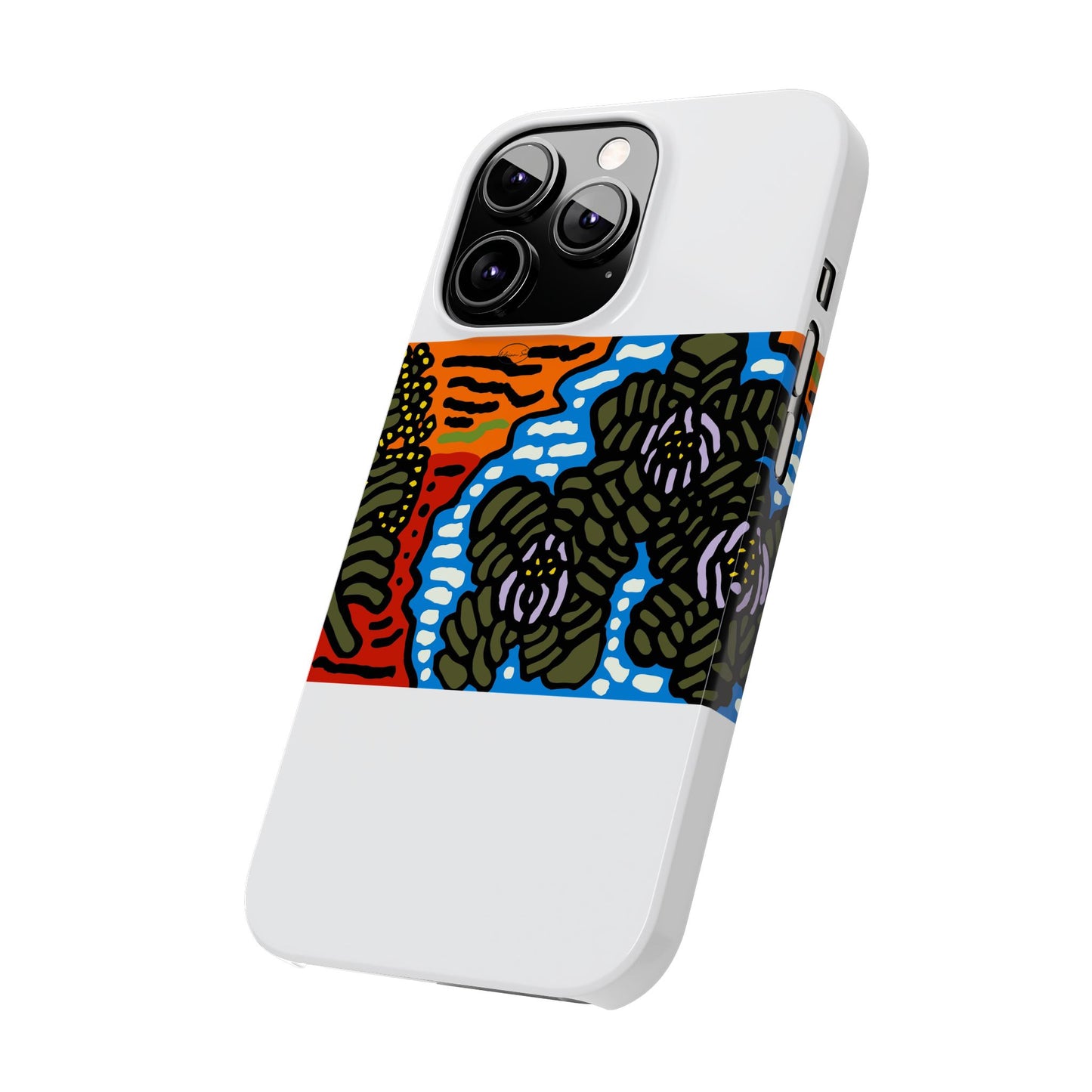 The Sri Lankan water lilies meets the Australian wattle Slim Phone Case