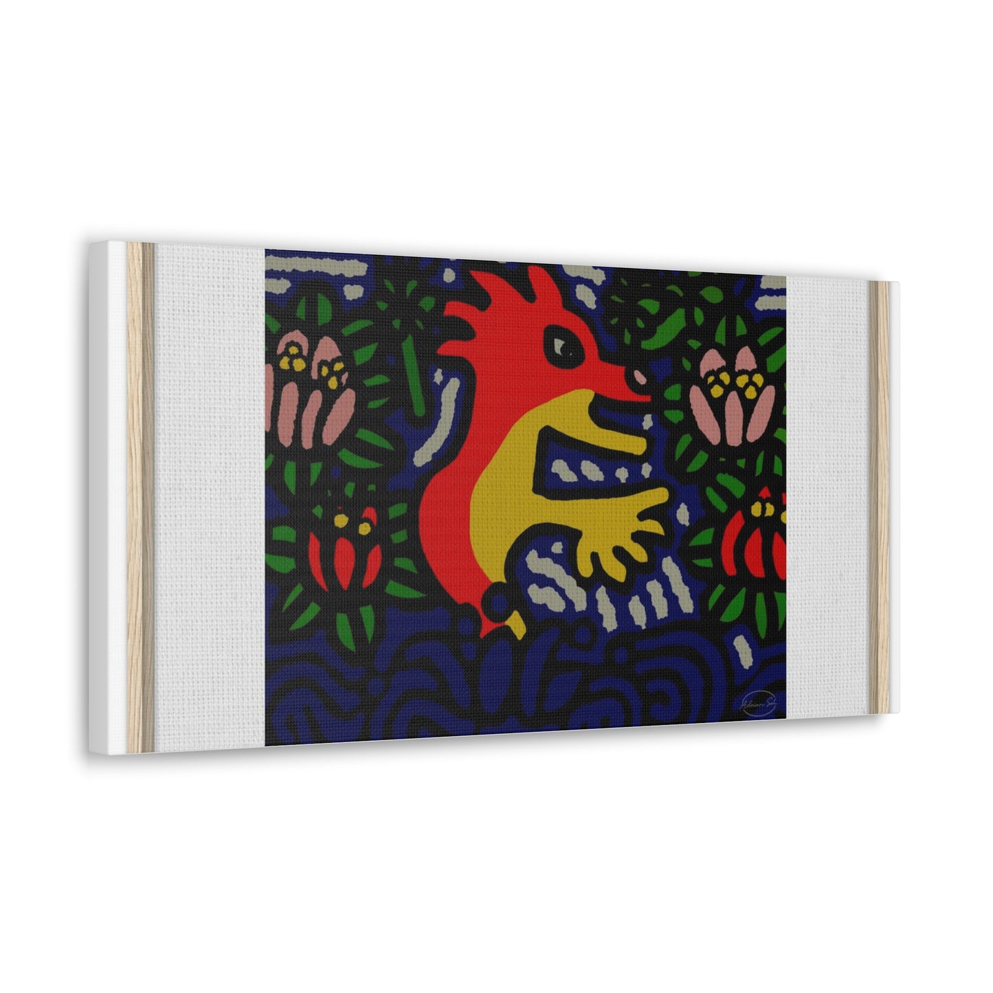 Breaking through the surface of a lotus pond Canvas (Large)