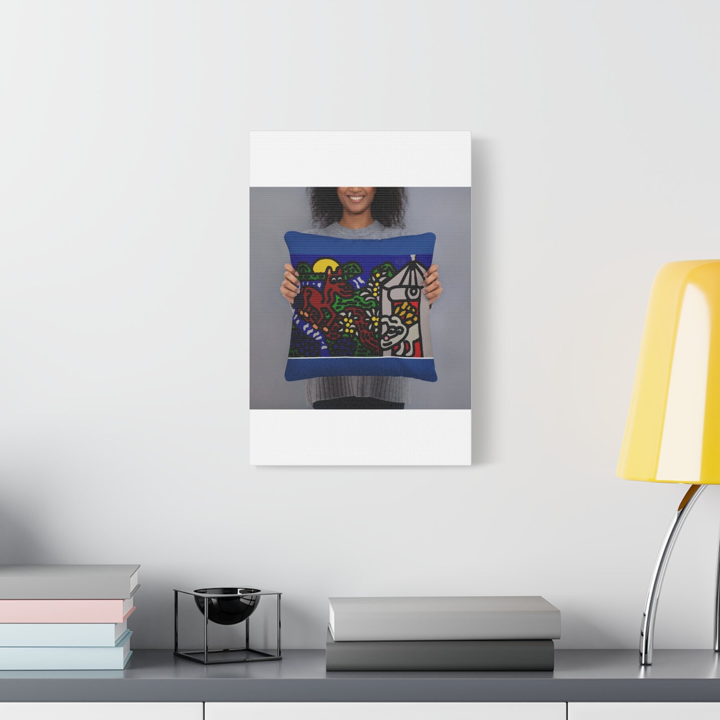 Bunny welcoming a friendly horse on his journey Canvas (Small)