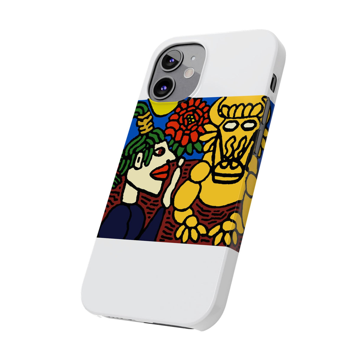The warrior hailing the mighty golden dragon Slim Phone Case
