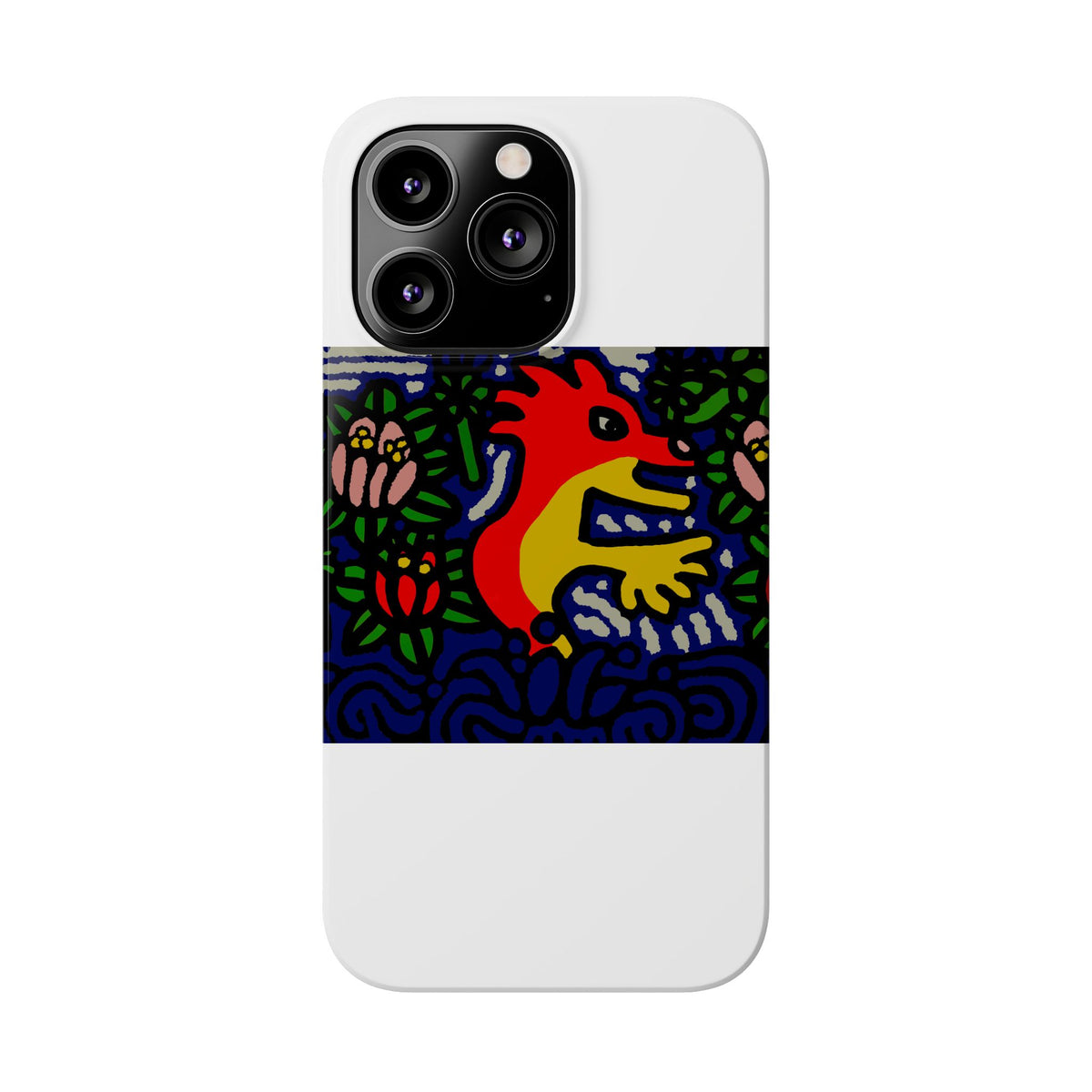 Breaking through the surface of a lotus pond Slim Phone Case