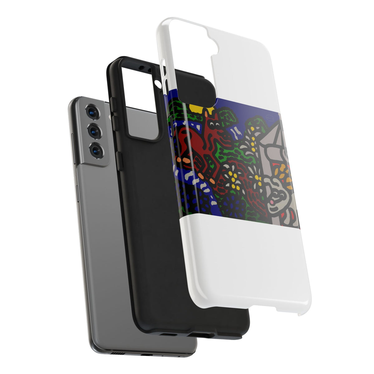 Bunny welcoming a friendly horse on his journey Tough Phone Case