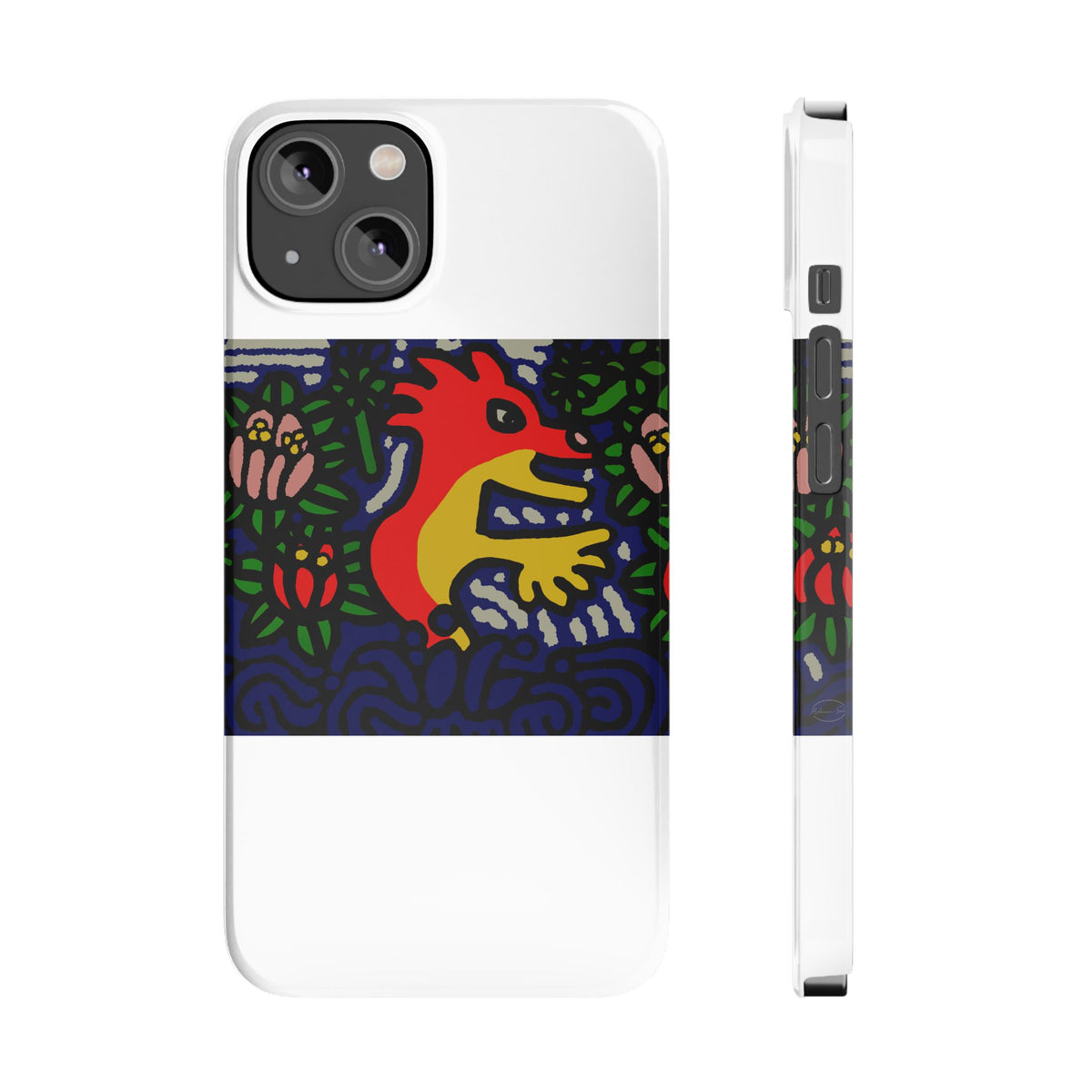 Breaking through the surface of a lotus pond Slim Phone Case