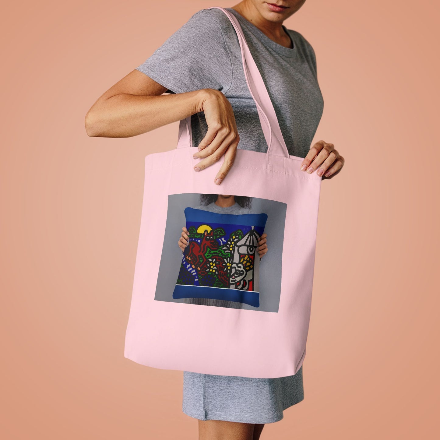 Bunny welcoming a friendly horse on his journey Classic Tote Bag