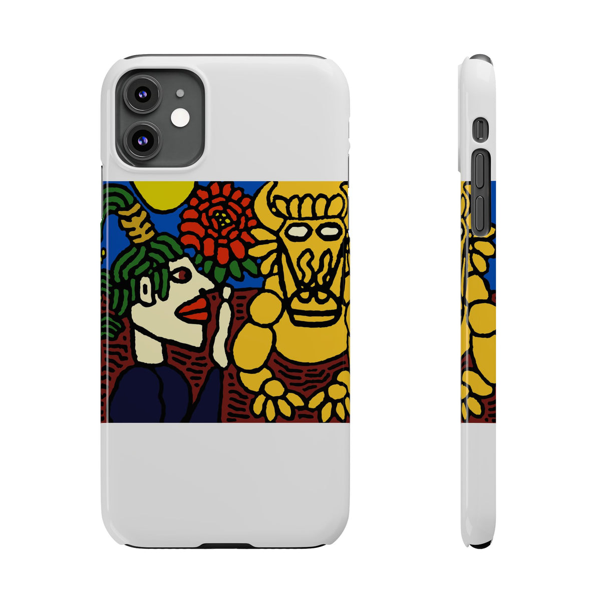 The warrior hailing the mighty golden dragon Slim Phone Case