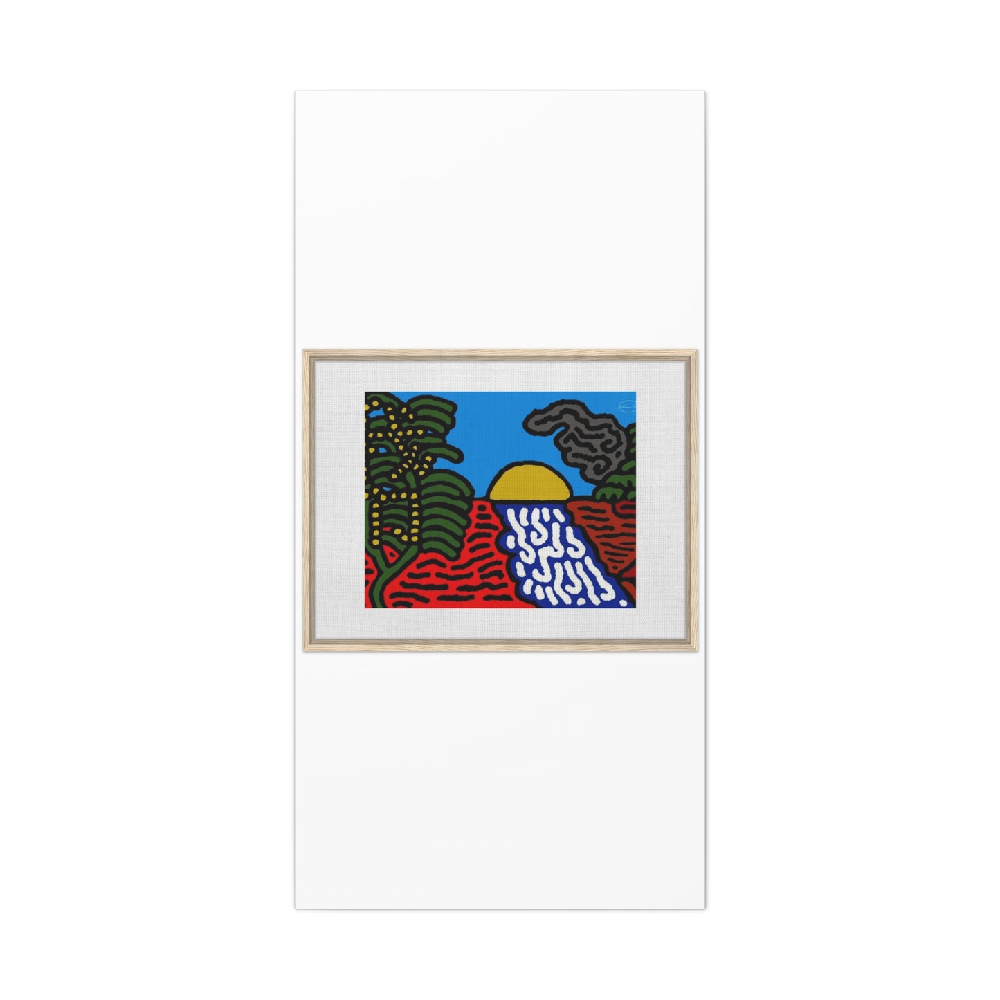 The river that joins the Australian wattle and Lebanese cedar tree in friendship Canvas (Large)