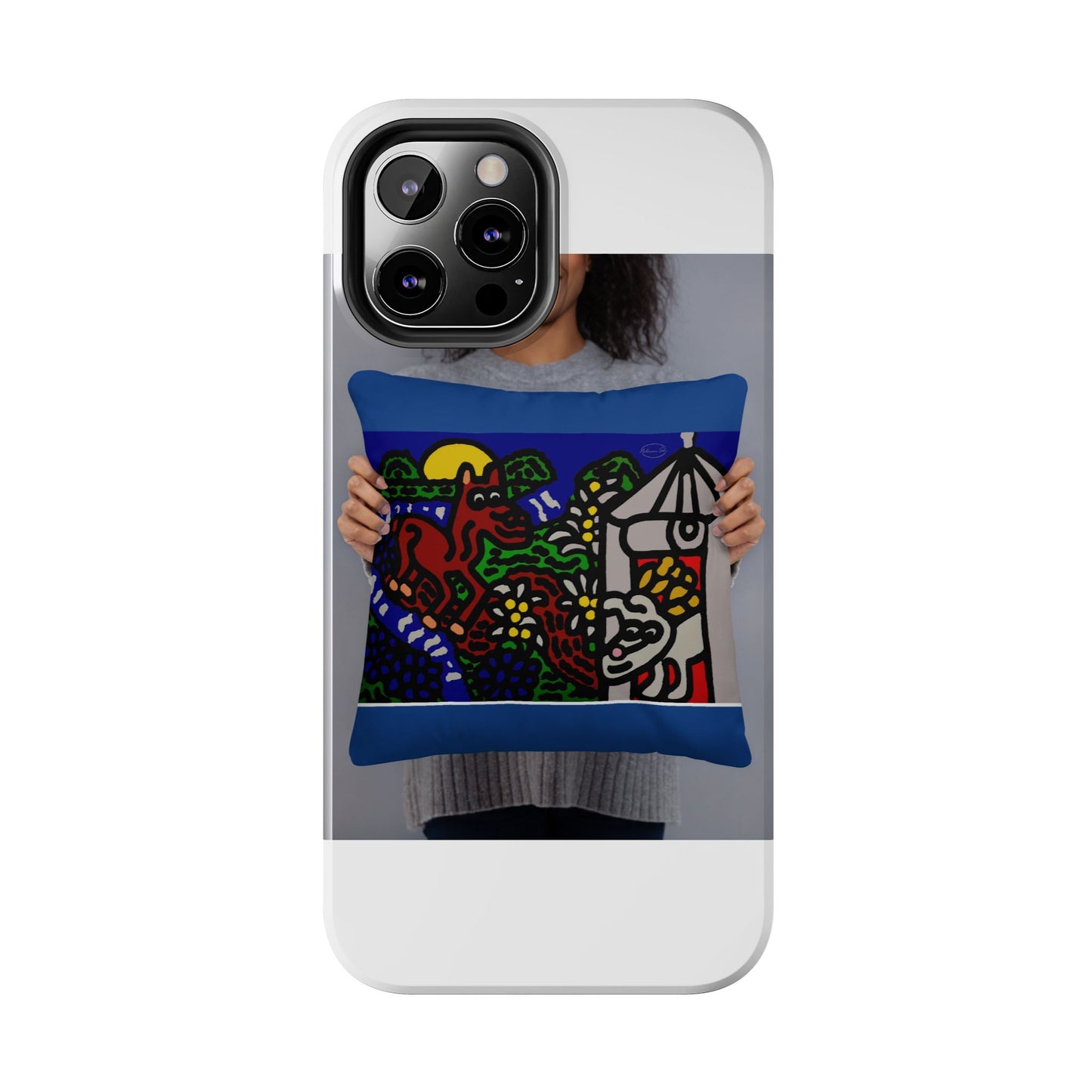 Bunny welcoming a friendly horse on his journey Tough Phone Case