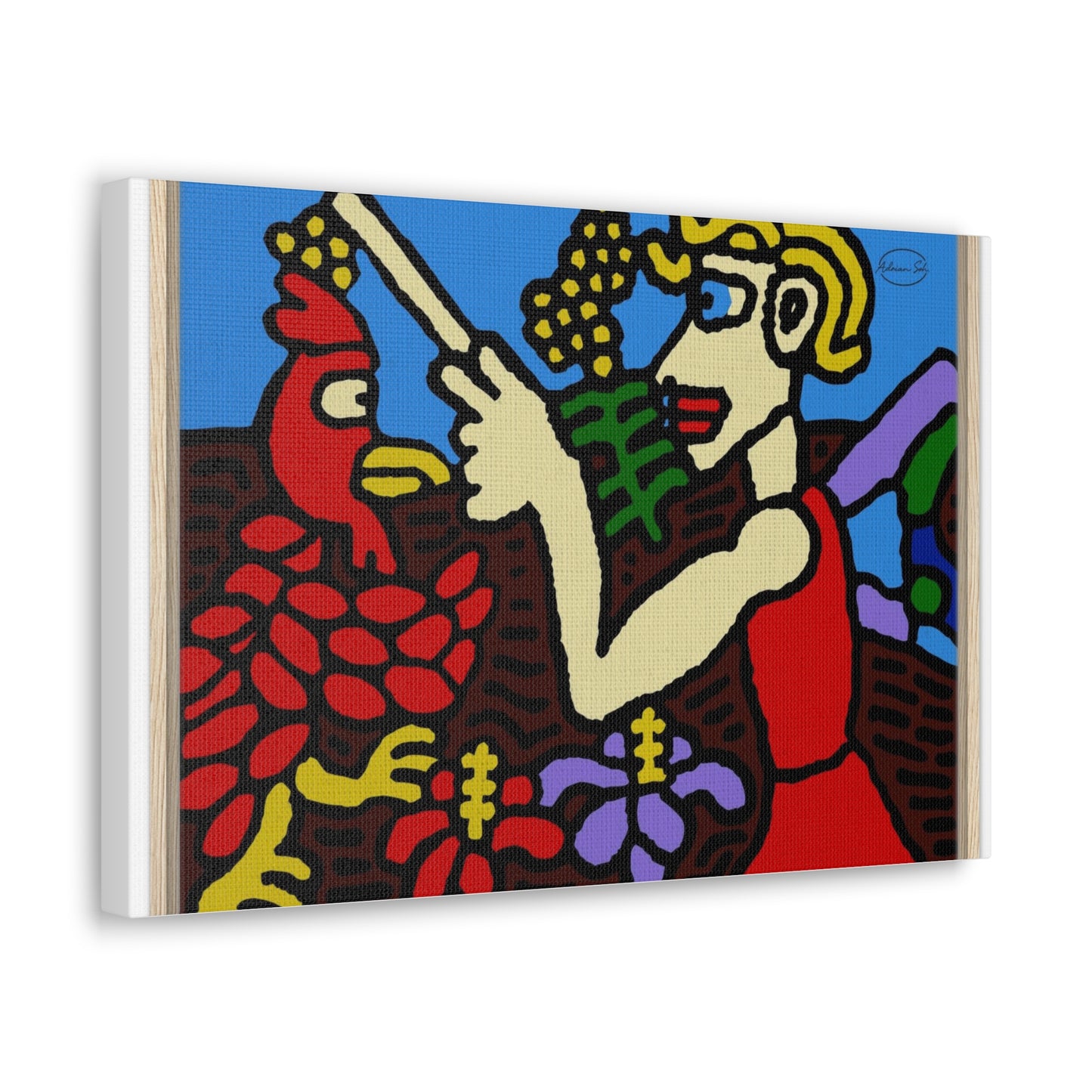 The hen gaining a blessing from a fairy Canvas (Small)