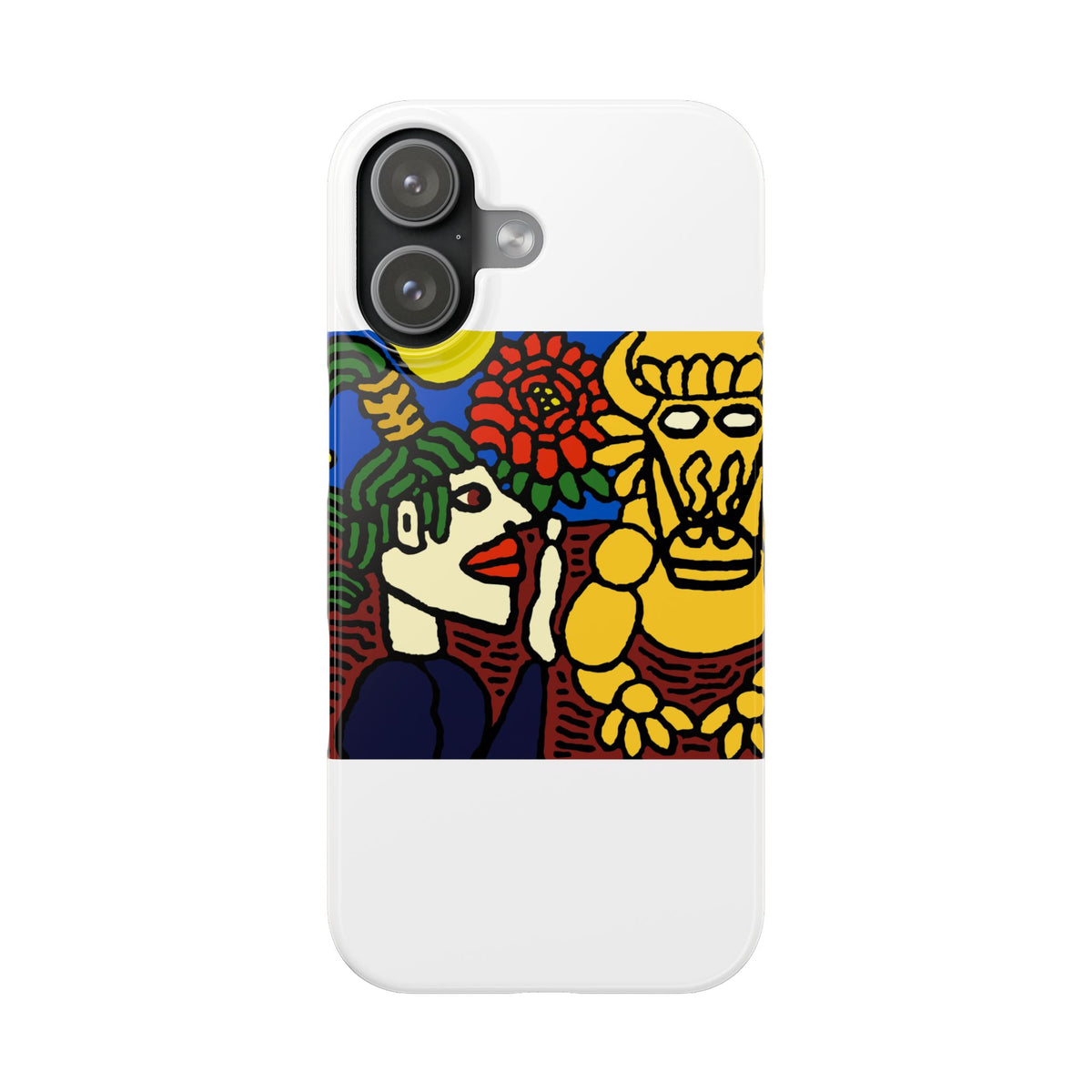 The warrior hailing the mighty golden dragon Slim Phone Case