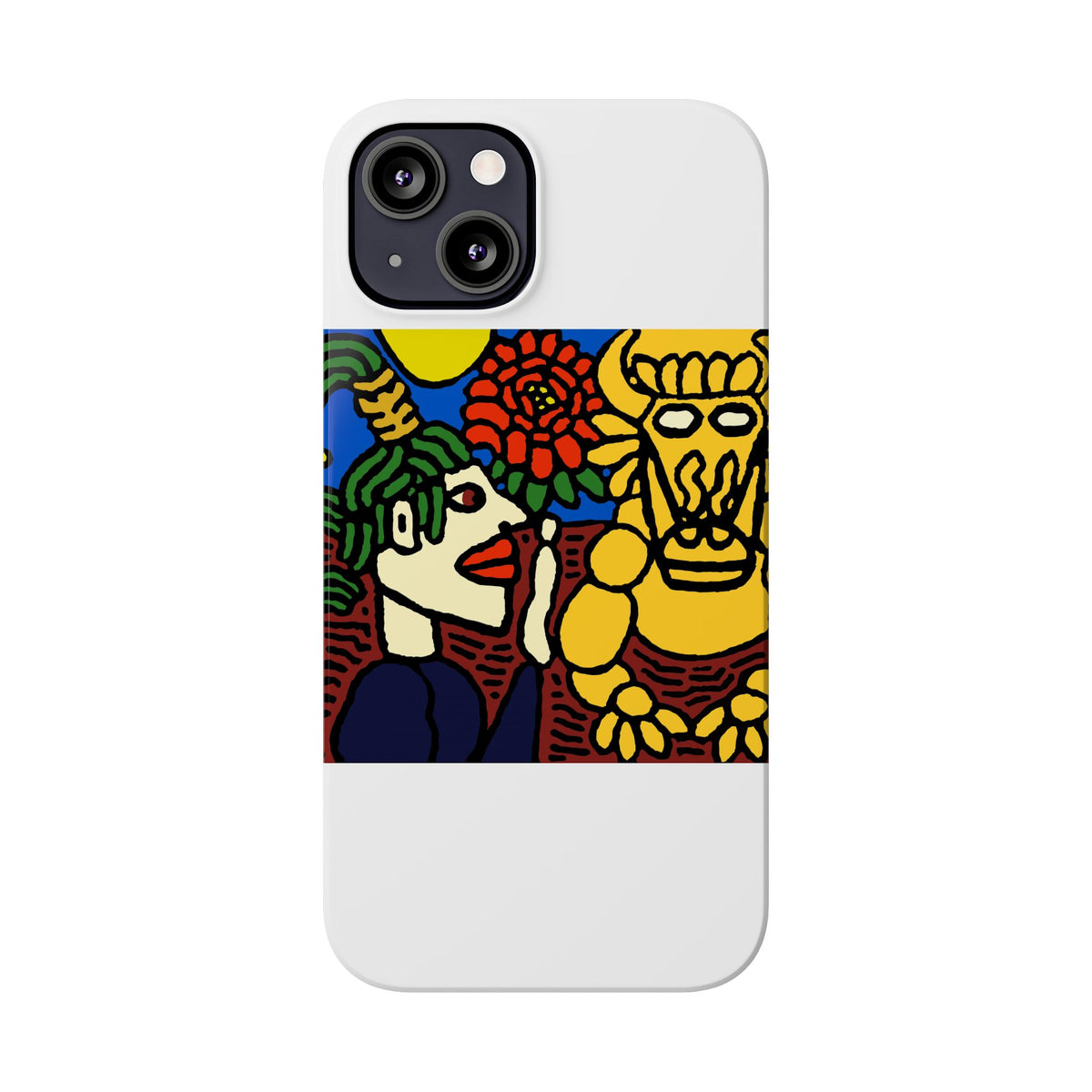 The warrior hailing the mighty golden dragon Slim Phone Case