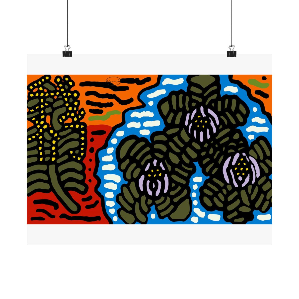 The Sri Lankan water lilies meets the Australian wattle Matte Poster Horizontal (Large)