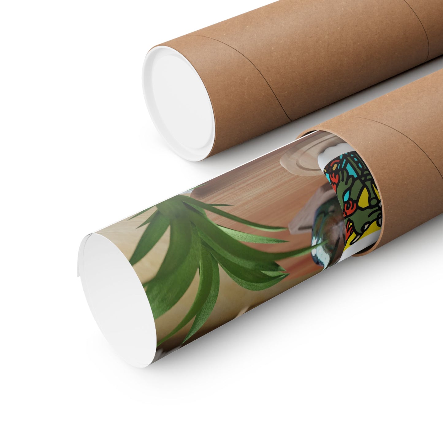 Two dragons enjoying a feast together Matte Poster Vertical (Small)