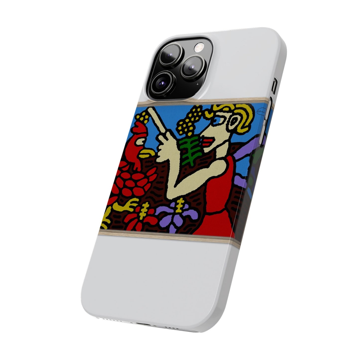 The hen gaining a blessing from a fairy Slim Phone Case