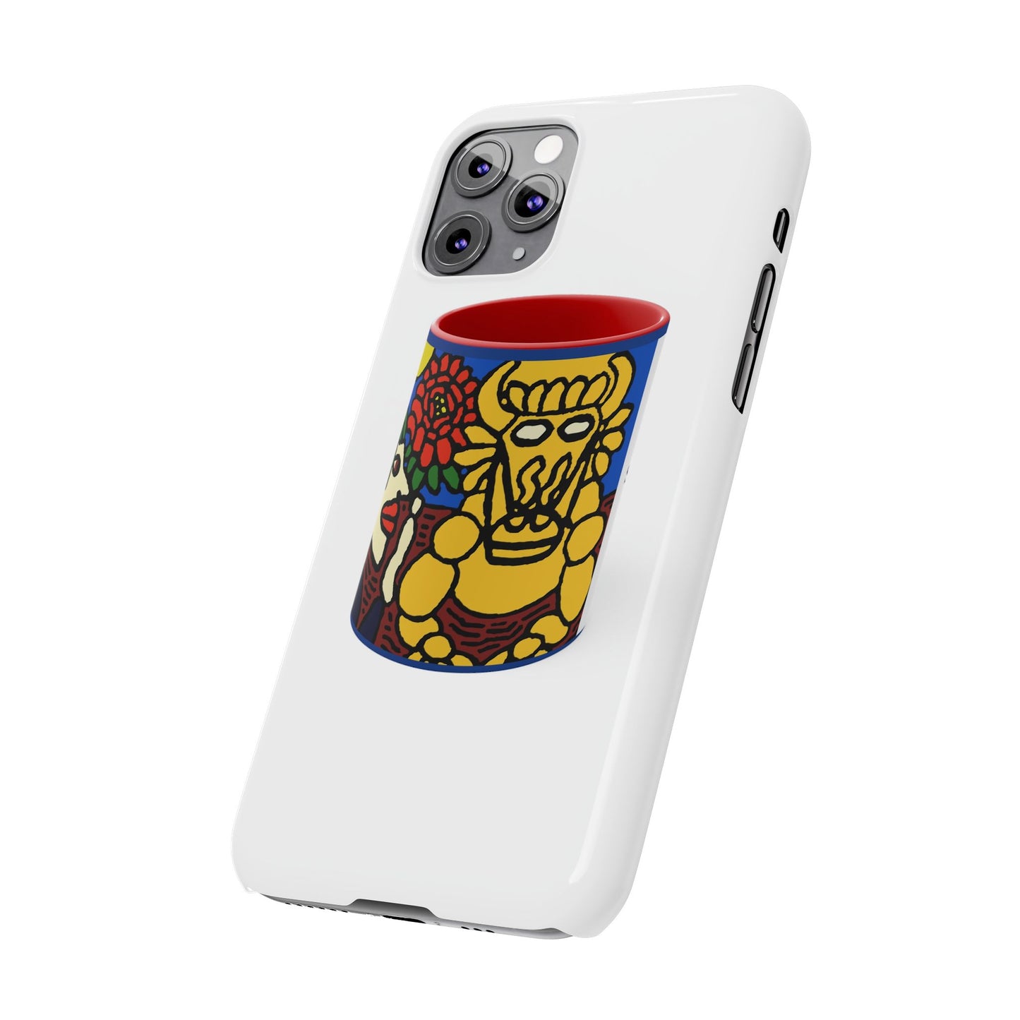 The warrior hailing the mighty golden dragon Slim Phone Case