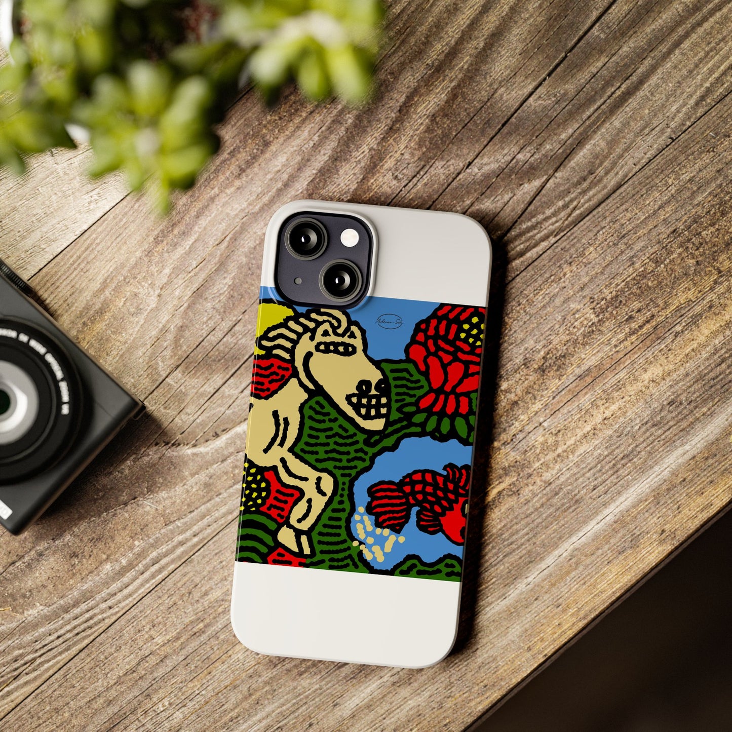 Galloping carefree through life Slim Phone Case