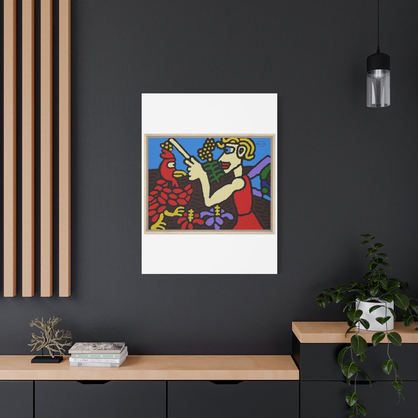 The hen gaining a blessing from a fairy Canvas (Large)